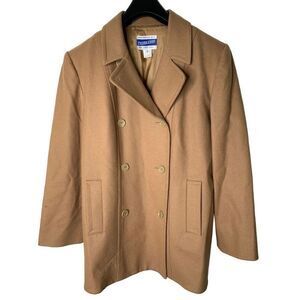 Vintage 90s Pendleton 100% wool pea coat camel size 12